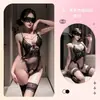 Drunk Cellar Tallas Grandes Lencería Sexy Bodis de Encaje para Mujer Camisón Hueco Uniforme Tentación Bodis con Abertura en la Entrepierna