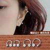 0.8 varilla acero inoxidable doble cabeza bola completa diamante forma de C aretes aro labio 20G diamante versión coreana de aretes finos suministro e-commerce