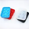 Silicone de grau alimentício gelo whisky Redondo 6 grades molde de gelo de silicone molde de gelo quadrado caixa de armazenamento de gelo de hóquei no gelo