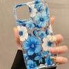 Retro de Gama Alta Flores Azules Adecuado para Funda de Teléfono Móvil Iphone15Pro 14Promax Transparente 13 Apple 11/12