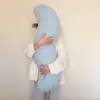 Almofada longa de cor sólida para sono profundo para meninas usarem entre as pernas, almofada longa de dormir lateral com formato especial e toque de seda gelada para sono profundo