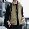 JEEP SPIRIT inverno Juventude Masculino colete solto grosso masculino cor sólida masculino cor sólida gola alta