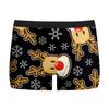 Cueca Masculina Estampada de Natal Nova Respirável Confortável Boxer de Seda de Leite Boxer com Estampa Digital de Seda de Leite