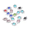 20 Piezas/Paquete Acero Inoxidable Piedra de Cristal Gema Colgante Simple/Doble Forma de Corazón Cuadrado Redondo Accesorios de Joyería DIY