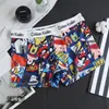 Roupa íntima masculina boxer fina canelada respirável calça boxer estampada tamanho grande estampa de estudante atacado
