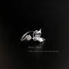 Anillo de Dedo de Circonita Líquida Viento Frío Nicho Sexo Moda Femenina Anillo Elegante de Mariposa Anillo Abierto Ajustable