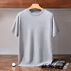Suéter de cachemira para hombre, cuello redondo, manga corta, suéter base de punto de lana, nuevo estilo otoño e invierno, corte holgado, suéter casual de negocios para hombres de mediana edad