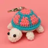 Llavero de Tortuga Linda Hecho a Mano Mini Tortuga Colgante de Ganchillo de Lana Creativo Colgante para Bolso Llave de Coche