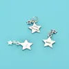 Plata de Ley S925 Colgante de Letra Estrella de Cinco Puntas Cuerda de Hilo con Cuentas Hecha a Mano DIY Accesorios de Plata Pulsera Pulsera Colgante de Estrella