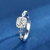 Anillo de moissanita de imitación en vivo de red roja parlanchina transfronteriza para mujer 1 quilate seis garras anillo de boda fábrica venta al por mayor joyería de comercio exterior