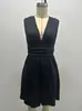 Mono Casual de Pierna Ancha con Escote en V Profundo y Mangas Cortas Elásticas, Estilo Europeo y Americano, Cruzado de Amazon para Mujer, Verano, Cintura Ceñida