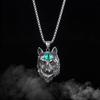 Collar de hip hop para hombre, colgante con forma de cabeza de lobo, estilo punk, retro, estilo hip hop, con personalidad transfronteriza