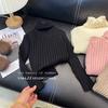 [em estoque suéter para meninos e meninas outono e inverno novo infantil versátil manga longa pulôver coreano moda gola alta suéter de tricô