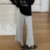 Pantalones de verano finos súper estilosos, pantalones deportivos grises acampanados, pantalones de chándal, talla grande, pantalones cropped de alta calidad para mujeres petite