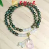 Yiming Xianyuan Sándalo Verde Fengjiu Accesorios Pulsera de Doble Círculo Creativa Nuevo Estilo Chino Rosario de Pareja Pulsera Pequeña
