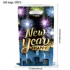 Juego de Vajilla para Fiesta de Año Nuevo 2026 Negro Dorado Decoración de Fiesta de Año Nuevo Globos Platos de Papel Vasos de Papel Pancarta Suministros para Fiestas