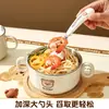 Cubiertos Personalizados para Niños, Plato para Comer Anticaídas, Plato de Doble Capa con Asa y Doble Oreja, Juego de Vajilla para Bebé para el Hogar