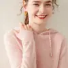Suéter con Capucha de Cachemir Transfronterizo Capa Base Tejido Holgado Sudadera Fina para Viajar para Mujer Ropa de Abrigo Otoño e Invierno