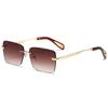 2202 Liquidación Gafas de Sol Sin Montura Gafas de Sol para Hombres y Mujeres Gafas Retro Amazon Venta al por Mayor Gafas de Sol con Protección Solar Europeas