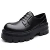 Sapatos Oxford Masculinos de Solado Grosso Aumentadores de Altura Grandes de Couro Pretos de Alta Qualidade para Casamento Noivo Sapatos Formais Britânicos Masculinos