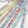 Cuentas sueltas de vidrio cuadrado a rayas multicolores de forma especial bicolor para joyería DIY, pulsera, collar, aretes, accesorios al por mayor