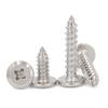 Tornillos Autorroscantes de Acero Inoxidable 304 con Cabeza Redonda Avellanada de Cruz M3~M8 Tornillos Autorroscantes de Cabeza Plana con Borde Biselado para Muebles y Gabinetes
