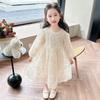 Vestido de Princesa con Encaje Floral Nuevo Otoño 2026 para Niñas Venta al por Mayor Ropa Infantil Estilo Coreano Vestido de Moda