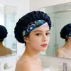 2026 Nuevo Gorro de Dormir de Satén Amazon con Ala Ancha Estilo Étnico Estampado Gorro de Cúpula para Mujer Tejido Elástico Gorro de Punto