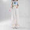 Pantalones de Pierna Ancha de Mezclilla Tencel Lyocell a Prueba de Tres Elementos con Sensación Fresca YKK Delgados de Verano Sueltos de Seda de Hielo para Mujer