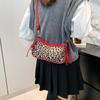 Bolso de Hombro Estilo Occidental Retro con Estampado de Leopardo Transfronterizo Estilo Coreano Lazo Moda 2025 Nuevo Texturizado Primavera