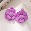 Brincos de Malha de Fada Moda Agulha de Prata Brincos Exagerados Estilo Férias à Beira-Mar Atmosfera Fresca e Doce Brincos de Flores