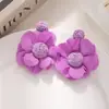 Brincos de Malha de Fada Moda Agulha de Prata Brincos Exagerados Estilo Férias à Beira-Mar Atmosfera Fresca e Doce Brincos de Flores