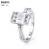 Anillo de alta gama para niñas con moissanita talla esmeralda de 4 quilates plata 925 propuesta, matrimonio es adecuado para GRA