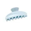 Presilha de garra de acetato listrada azul creme, mesmo estilo de influenciadora, presilha tubarão de alta qualidade para a parte de trás da cabeça, acessório de presilha para meio preso