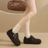 Zapatos de algodón con correa de hebilla de cuero francés 2026 zapatos de felpa Birkenstock con lunares casuales versátiles otoño e invierno novedad zapatos de tacón oculto para mujer