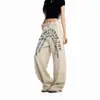 Pantalones Casuales con Estampado de Letras Estilo Americano Transfronterizos para Hombres y Mujeres, Jeans Curvos Holgados Vintage de Verano, Pantalones de Mezclilla con Estilo Moderno