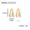 Pendientes Europeos y Americanos Ins Populares de Acero Inoxidable Chapado en Oro Blanco de 18K con Forma de C para Mujer Pendientes de Acero de Titanio de Doble Capa con Forma de C para Mujer