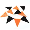Fabricante Personalizado Cor Pura Laranja Preto Bandeirola Triângulo Halloween Flor Puxada Plástico Papel Decoração Festa de Halloween