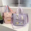 Bolsa transparente estilo japonês, estilo universitário, de alta aparência, para eventos de anime com design de urso de desenho animado, mochila estudantil de grande capacidade para aulas de reforço
