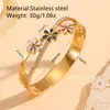 Versátil Transfronterizo Acero Inoxidable Electrochapado al Vacío Joyería Flor Pequeña Patrón de Ojo Varios Brazaletes para Mujer Brazaletes de Diamante