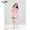 Camiseta súper linda de manga corta para niñas, nuevo modelo verano 2026, top de gatito de verano para niños, ropa de verano estilo coreano para niñas mayores