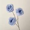 Rosa Corazón Dulce de 3 Cabezas Flor Artificial Arreglo Floral para Salón de Bodas Decoración de Flor Falsa Rosa de Múltiples Cabezas Adornos para Sala de Estar