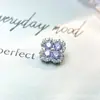 Pendientes de Aleación de Titanio F-136 de Trébol de Cuatro Hojas con Diamantes Completos Pendientes de Labio con Rosca Interna de Titanio G23 Joyería para Piercing Cabeza