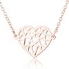Collar de amor con colgante de corazón de acero inoxidable, colgante de estrella hueca de cinco puntas, cadena de joyería de acero inoxidable al por mayor