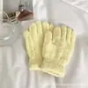Estilo Ins Dibujo Animado Coreano Estrella de Natillas Terciopelo Coral Guantes Cálidos Estudiante Invierno Exterior Ciclismo Guantes de Cinco Dedos