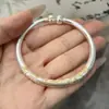Pulsera de gato de la suerte abierta sólida con cabeza de calabaza auspiciosa pintada en dorado, venta al por mayor de joyería de alta gama, pulsera llamativa que no se decolora