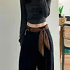 Lenço de Cintura Longo Paisley Marrom Vintage para Mulheres 2026 Novo Estilo Cinto de Cintura de Alta Qualidade para Decoração de Jeans