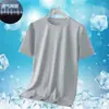 Supermercado Almacén Relámpago Transfronterizo Verano Hombres Seda de Hielo Malla Transpirable Manga Corta Secado Rápido Talla Grande Camiseta Casual