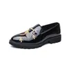 Mocasines brillantes sin cordones transfronterizos, zapatos de cuero de negocios para hombre, zapatos casuales versátiles de moda, mocasines de oficina para hombre talla 46