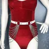 Joker Europeo y Americano Joyería Sexy Cinturón de PU Estilo Punk Exagerada Cadena Multicapa Sexy Borla Cadena para Cintura Decoración de Cintura